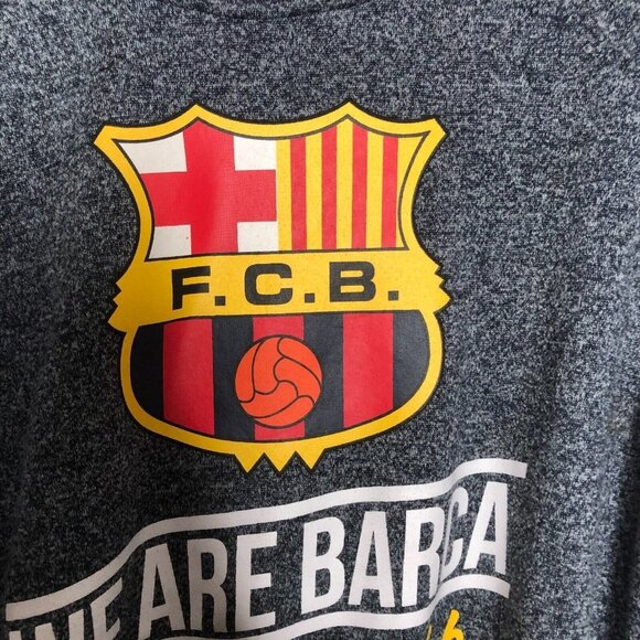 FCB Barcelona Mens Soccer Sweatshirt Gray Size Medium Lionel Messi - Picture 3 of 6